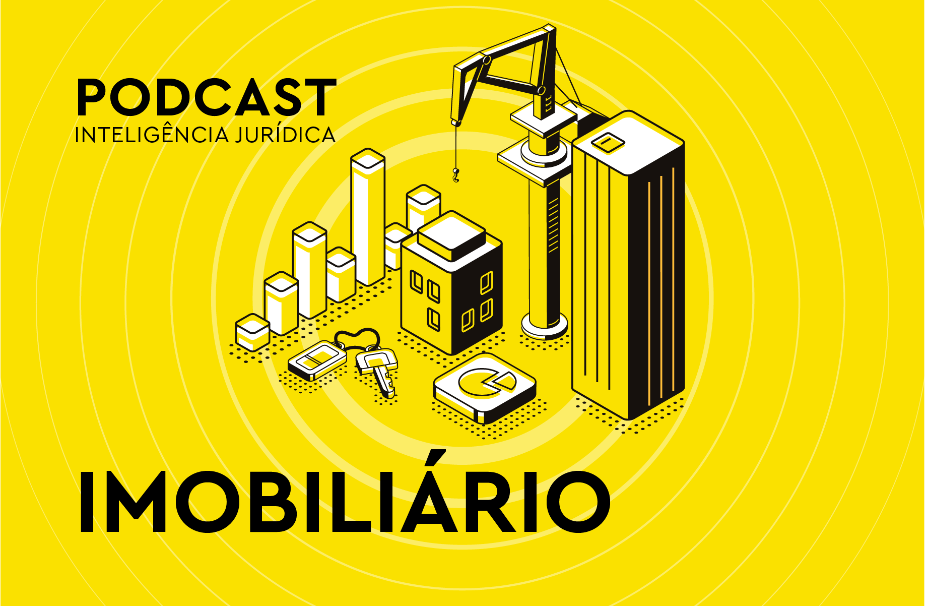 Arte de construção residencial, com prédios e gindaste