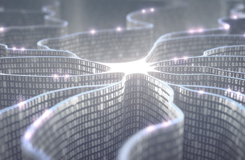 Ilustração de células tecnológicas interligadas