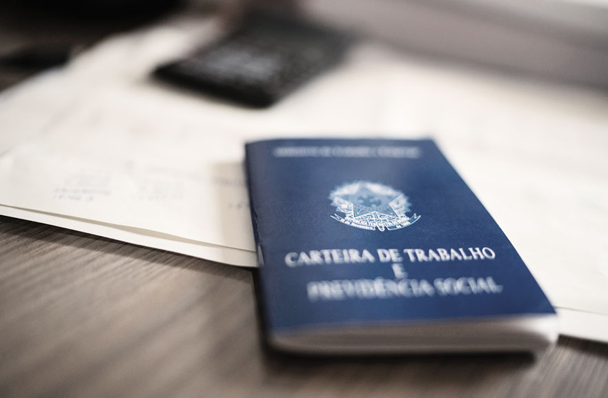 Top view of the work card, in the standard blue and white colors