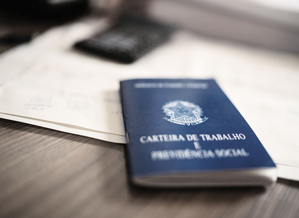 Top view of the work card, in the standard blue and white colors